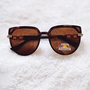 Genevieve Tortoise Brown Rimless Polarized Sunglasses